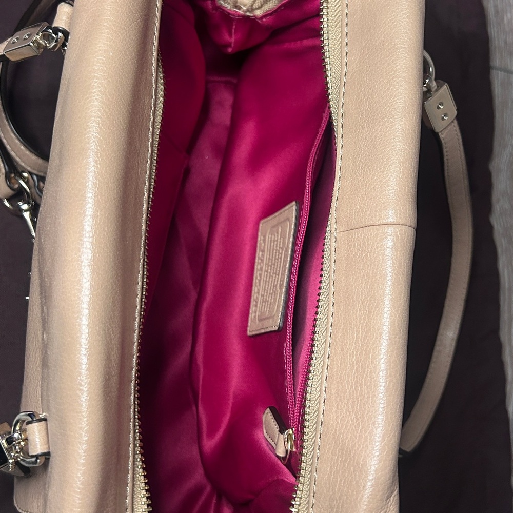 Coach Beige Leather Satchel - Picture 6 of 9
